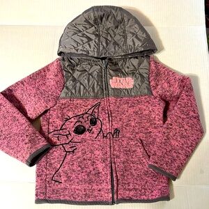 Star Wars Girl's Baby Yoda Grogu Pink Zip Up Hooded Light Weight Jacket sz 6